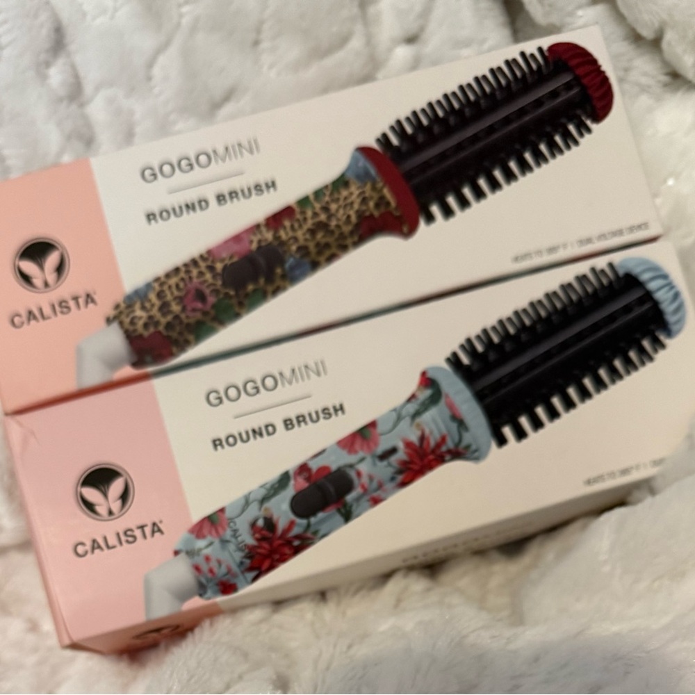 Calista GOGOMINI Round Brush - Red and Blue Floral Design